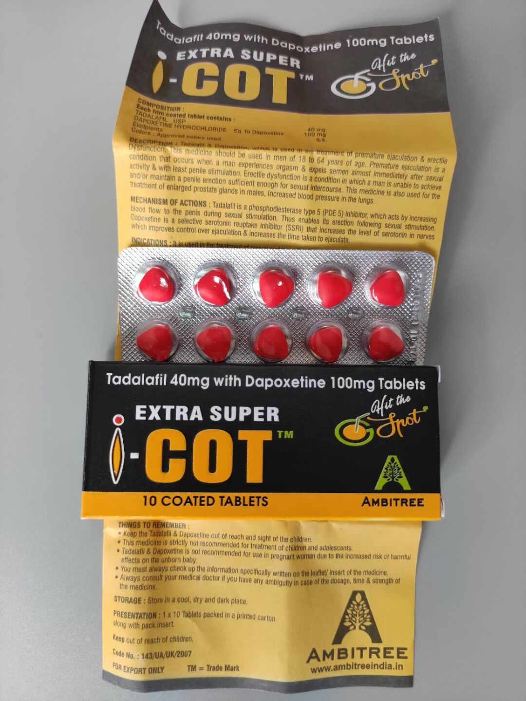 印度紅魔|EXTRA SUPER I-COT|犀利士雙效片|延時助勃首選|提升男性性能力|10粒/盒 3