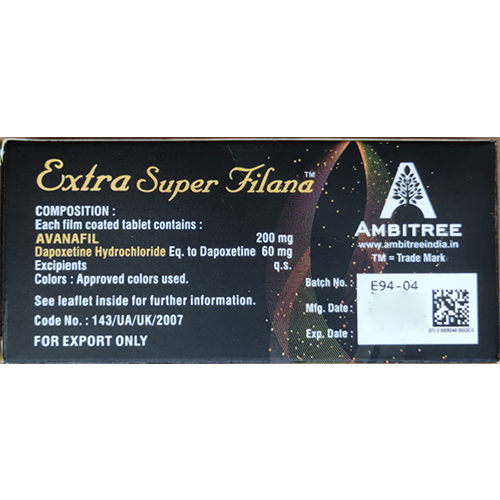 特級阿伐那雙效片|Extra Super Filana黑水鬼260mg|助勃+延時|治療陽萎早洩 3